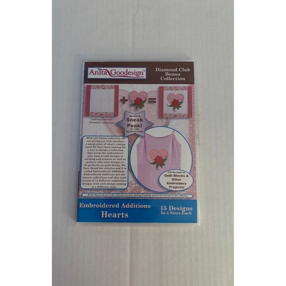 Anita Goodesign Embroidered Additions Hearts CD - Picture 1 of 3